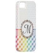 虹の水玉模様はモノグラムと点検し、縞で飾ります Case-Mate iPhoneケース (裏面/右)