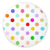 虹の水玉模様パターン セラミックノブ (正面)