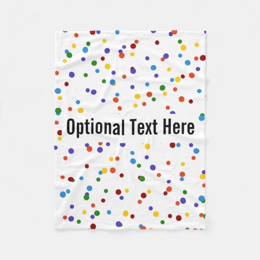 虹の水玉模様模様（白） フリースブランケット (正面)