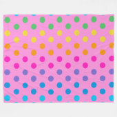 虹の水玉模様 フリースブランケット (正面(横))