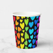 虹の水色のハートパターン 紙コップ (右)
