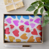 虹の水色のハートパターン 薄葉紙 (ギフト)