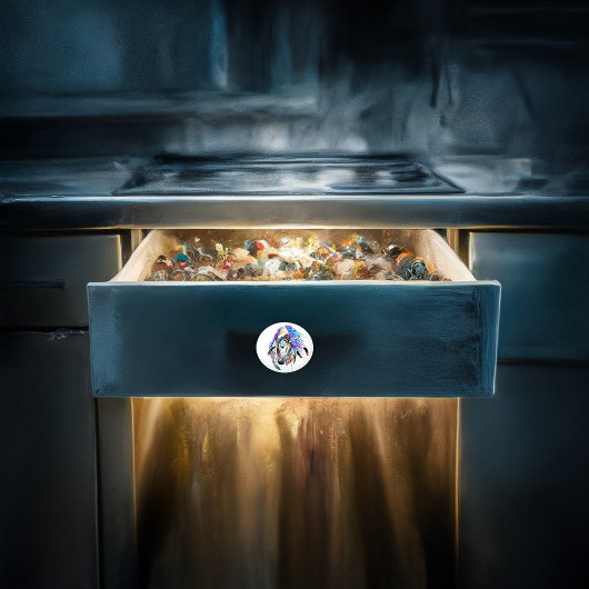 虹の水色の戦争馬 セラミックノブ