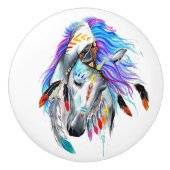 虹の水色の戦争馬 セラミックノブ (正面)