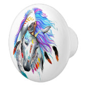 虹の水色の戦争馬 セラミックノブ (右)