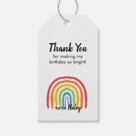 虹の水色の誕生日ありがとうタグ ギフトタグ