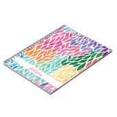 虹の水色の離れパターンかわいらしフェミニン ノートブック (左側)