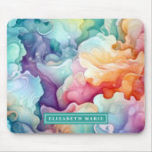 虹の水色スプラッシュ名テンプレート マウスパッド (正面)