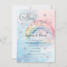 虹の水色抽象芸術性別の表示 招待状