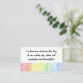 「虹の水色」の結婚Webサイトカード エンクロージャーカード (スタンド正面)