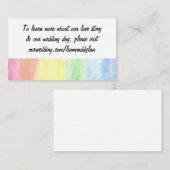 「虹の水色」の結婚Webサイトカード エンクロージャーカード (正面/裏面)