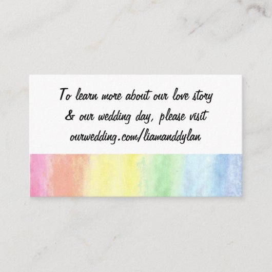 「虹の水色」の結婚Webサイトカード エンクロージャーカード (正面)