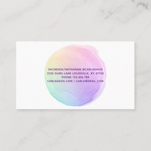 虹の水色 名刺 (裏面)