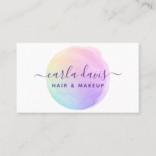 虹の水色 名刺 (正面)