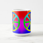 虹の法輪 – 仏教 コーヒーマグカップ (中央)