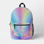 虹の波のグラデーションカラフルここに プリントバックパック (正面)