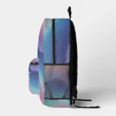 虹の波のグラデーションカラフルここに プリントバックパック (右)
