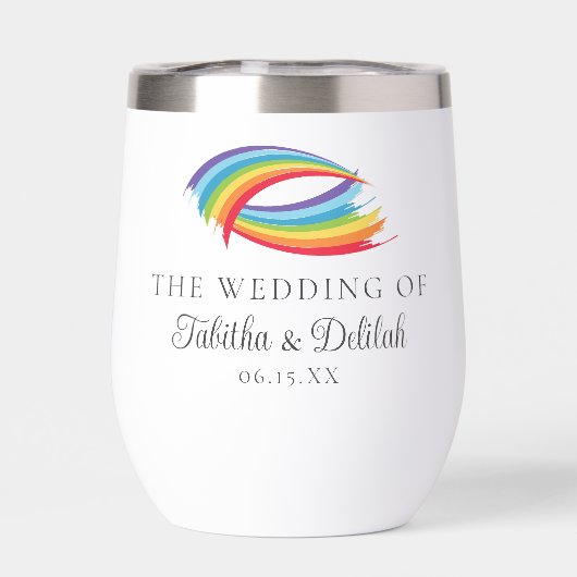 虹の波の美しいカスタムウェディング (背面)