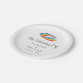 虹の波の美しいLGBT 結婚ズ ペーパープレート (アングル)