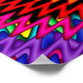 虹の波状スパイラルフラクタルポスター ポスター (角)