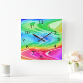 虹の波 スクエア壁時計 (ホーム)
