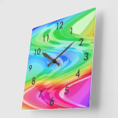 虹の波 スクエア壁時計 (傾斜)