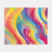 虹の波 フリースブランケット (正面(横))