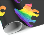 虹の洗浄は黒い覆いに関係します ラッピングペーパー (ロールコーナー)