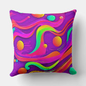 虹の流れ：抽象芸術おもしろい クッション (裏面)