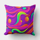 虹の流れ：抽象芸術おもしろい クッション (正面)