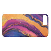 虹の流体注ぐ紫とオレンジカラフル Case-Mate iPhoneケース (裏面(横))