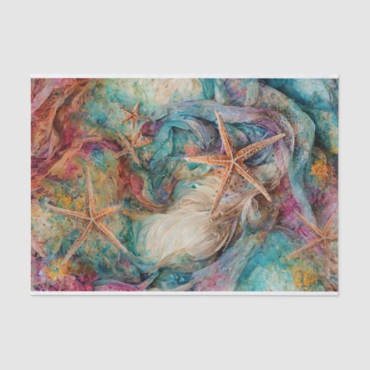 虹の海の星,色鮮やかなヒトデ 薄葉紙 (正面)