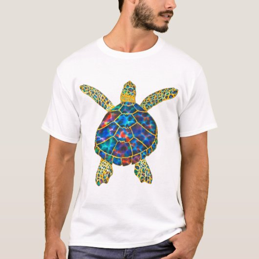 虹の海ガメのコピー Tシャツ (正面)