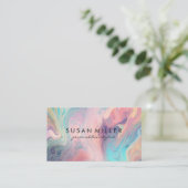 虹の液体背景 名刺 (スタンド正面)