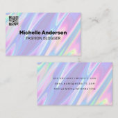 虹の液体背景 | QRコード 名刺 (正面/裏面)