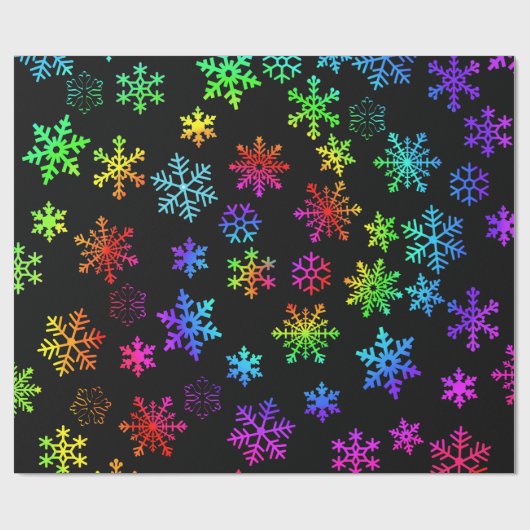 虹の渦グラデーション巻く雪 ラッピングペーパー (フラット)