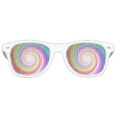 虹の渦巻きパーティー レトロサングラス (正面)