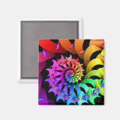 虹の渦巻きフラクタル マグネット (正面/裏面)