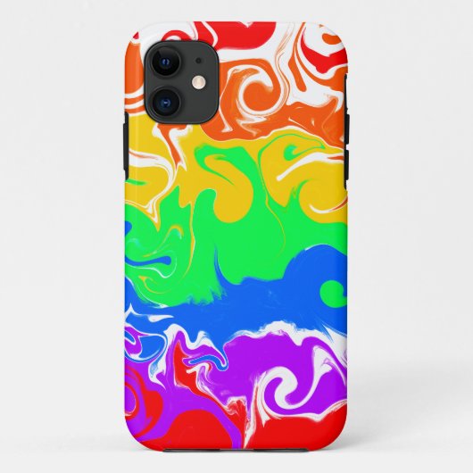 虹の渦巻き抽象芸術流体アート Case-Mate iPhoneケース (裏面)