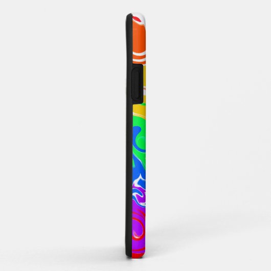 虹の渦巻き抽象芸術流体アート Case-Mate iPhoneケース (裏面/右)