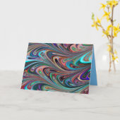 虹の渦巻き旋回グリーティングカード カード (黄色い花)