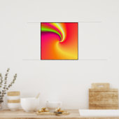 虹の渦巻き背景 ポスター (キッチン)