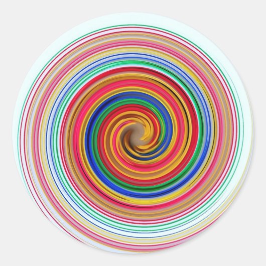 虹の渦巻き ラウンドシール (正面)