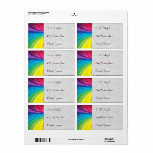 虹の渦巻き ラベル (フルシート)