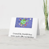 虹の渦巻LGBTのクリスマスツリーの挨拶状 シーズンカード (裏面)