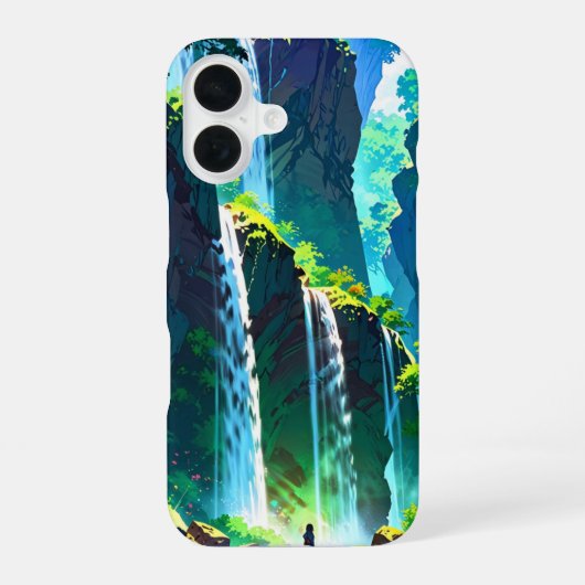 虹の滝 iPhone 16ケース (裏面)