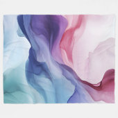 虹の煙の渦巻きパターン フリースブランケット (正面(横))