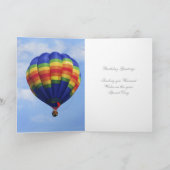 虹の熱気の風船のようにふくらむバースデー・カード カード (内部)