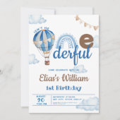 虹の熱気球は1歳の誕生日ではない 招待状 (正面)