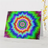 虹の爆発の大きい挨拶状 カード (黄色い花)